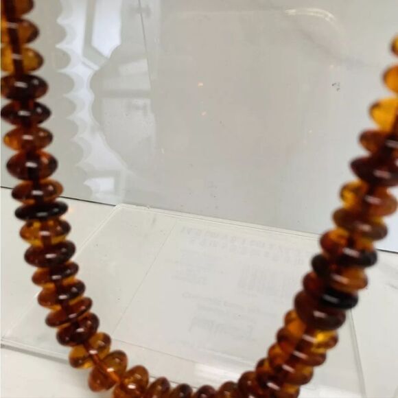 Vtg Carved Natural Baltic  Amber Graduated Disc Bead 38g 24” Necklace Rondelles - Picture 16 of 16